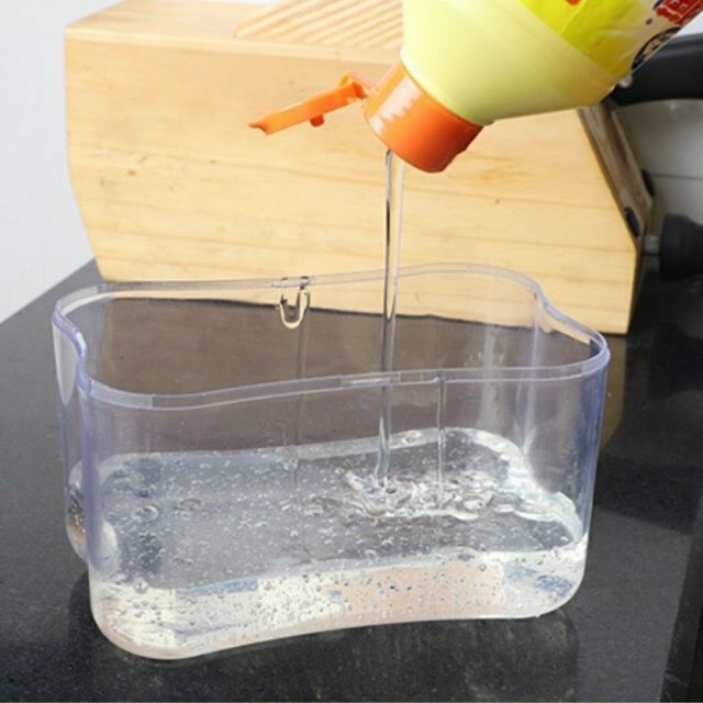 Hộp xà phòng nhấn tự động kèm miếng rửa tiện lợi