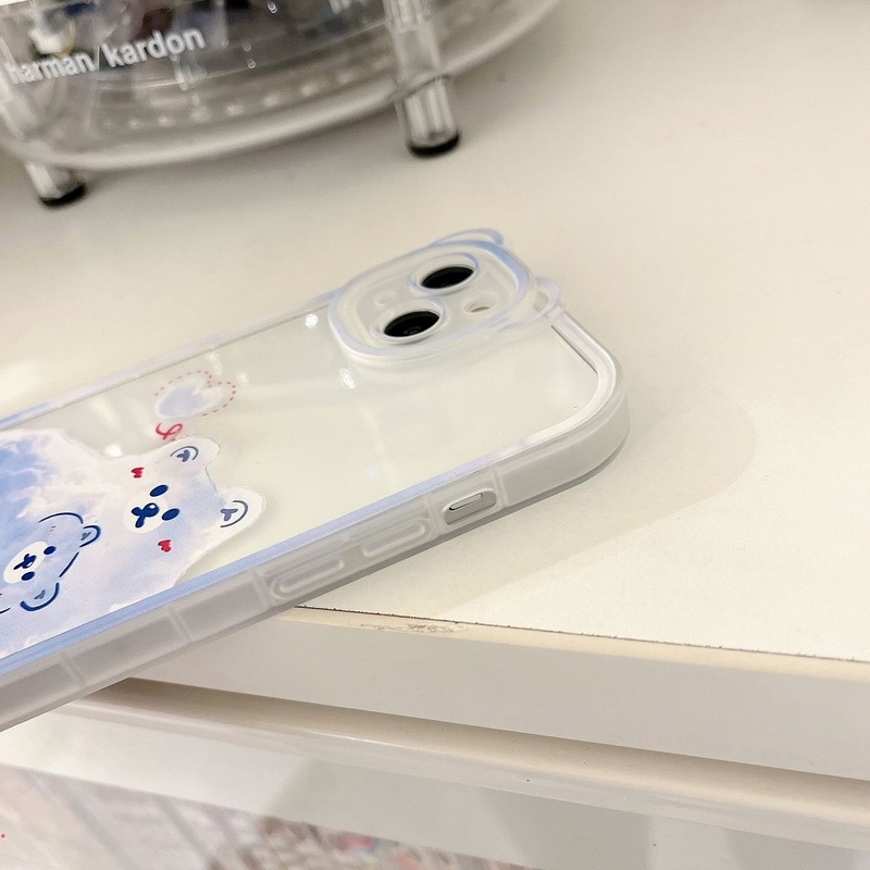 Ốp Điện Thoại TPU Trong Suốt In Hình Gấu Thời Trang Cho Iphone 11 12 13 pro MAX XR X XS MAX 6 7 8 Plus 12 pro