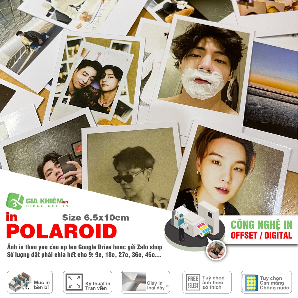 In combo 9 ảnh Polaroid không phai không nhòe màu size 6.5x10 ảnh theo yêu cầu
