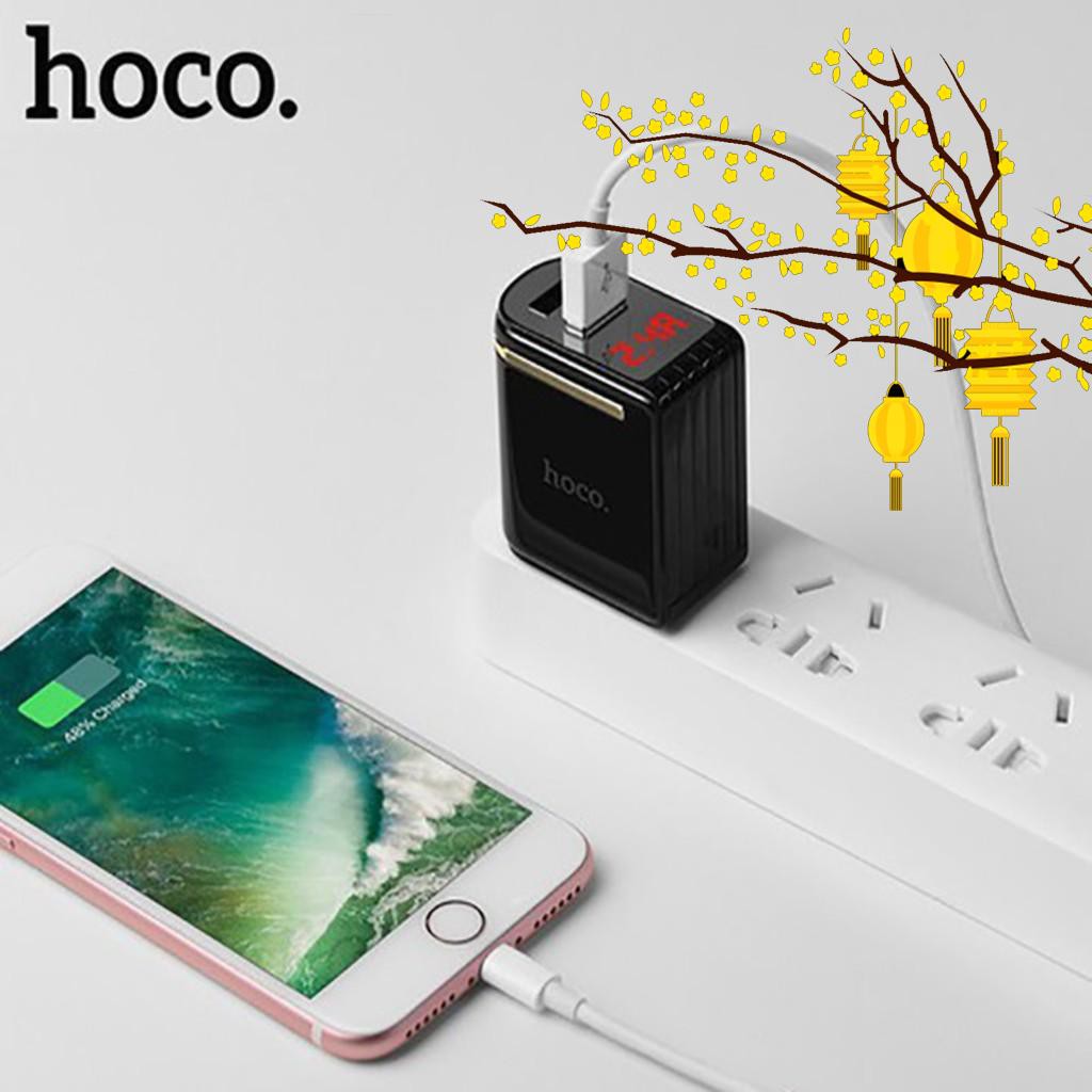 [Giá tốt] Cóc sạc Hoco C39 2 cổng USB có led tiện lợi. hỗ trợ ship