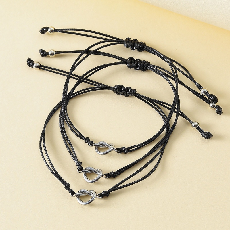 1 Set Vòng Cổ Thắt Nút Hình Trái Tim Bằng Thép Không Gỉ Phong Cách Âu Mỹ Sáng Tạo