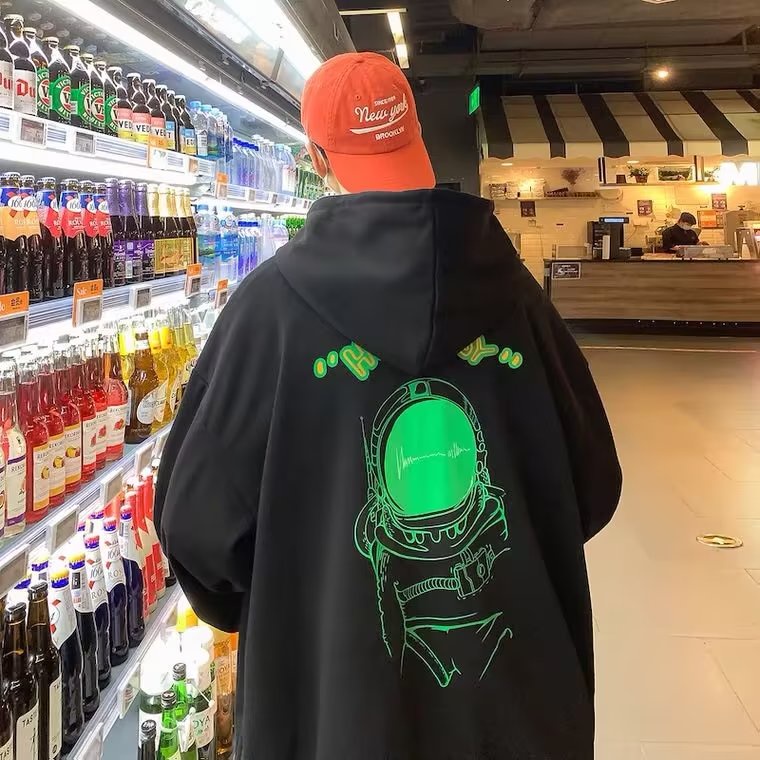 Áo hoodie Dáng Rộng Có In Chữ Thời Trang Phong Cách Hàn Quốc Cho Nam