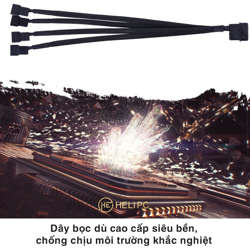 Dây chuyển đổi PSU Molex sang 4 Pin 1 ra 4 cáp Molex sang 4 pin Fan Case