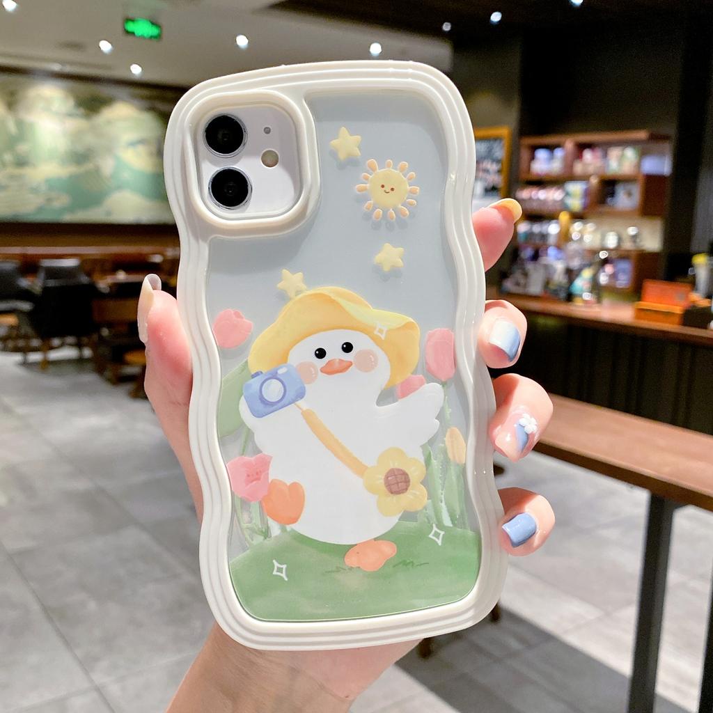 Ốp Điện Thoại Hình Chú Vịt Hoạt Hình 2 Trong 1 Cho iPhone 13promax 12 11 X XR XSMAX