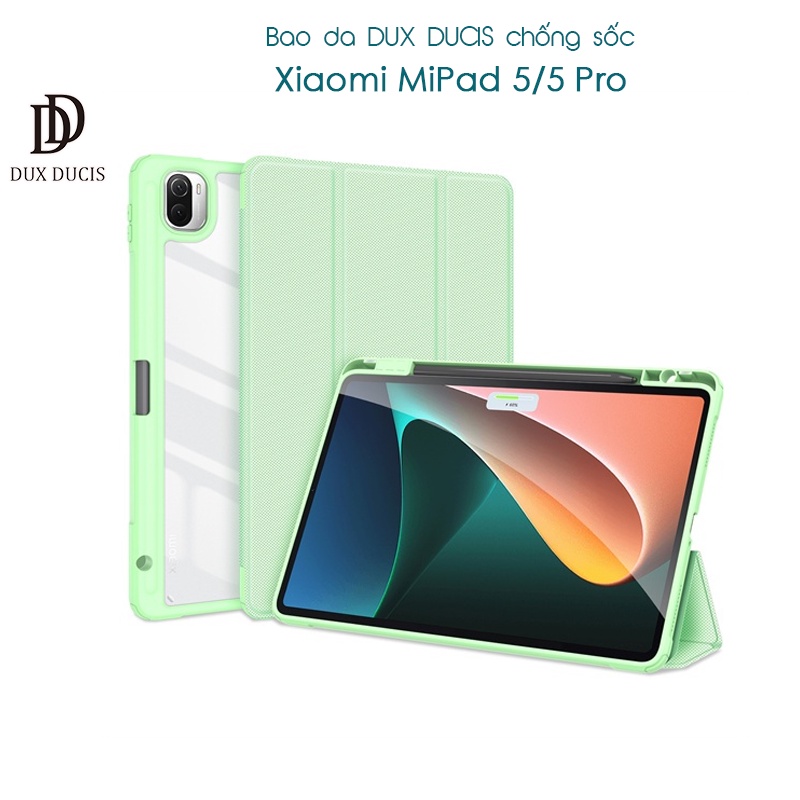 Bao da DUX DUCIS MiPad 5/ 5 Pro (11 inch) (TOBY SERIES) - Mặt lưng trong, Có Khay Đựng Bút - Xanh lá
