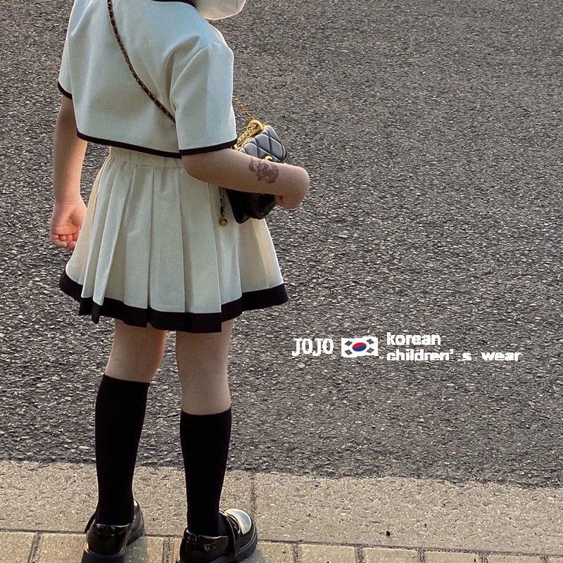 Set Áo Thun Ngắn Tay Và Chân Váy Xếp Ly Thời Trang Mùa Hè Cho Bé Gái