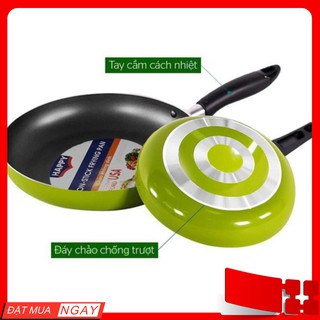 Chảo chống dính 24cm - chảo happy màu xanh lá chống dính cực lâu, siêu bền
