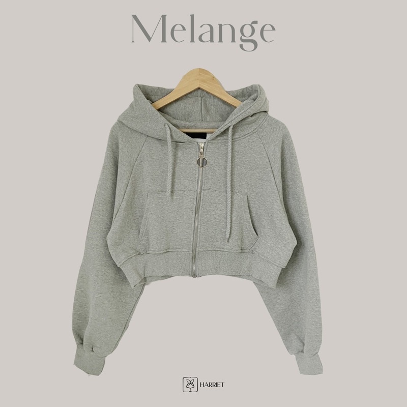 Áo hoodie nữ dáng ngắn croptop nỉ bông siêu ấm Harriet | BigBuy360 - bigbuy360.vn