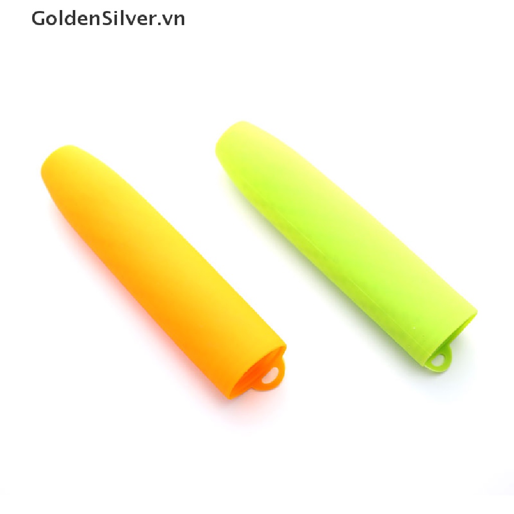 1 Vỏ Bọc Tay Cầm Chảo Bằng Silicon Màu Vàng Kim