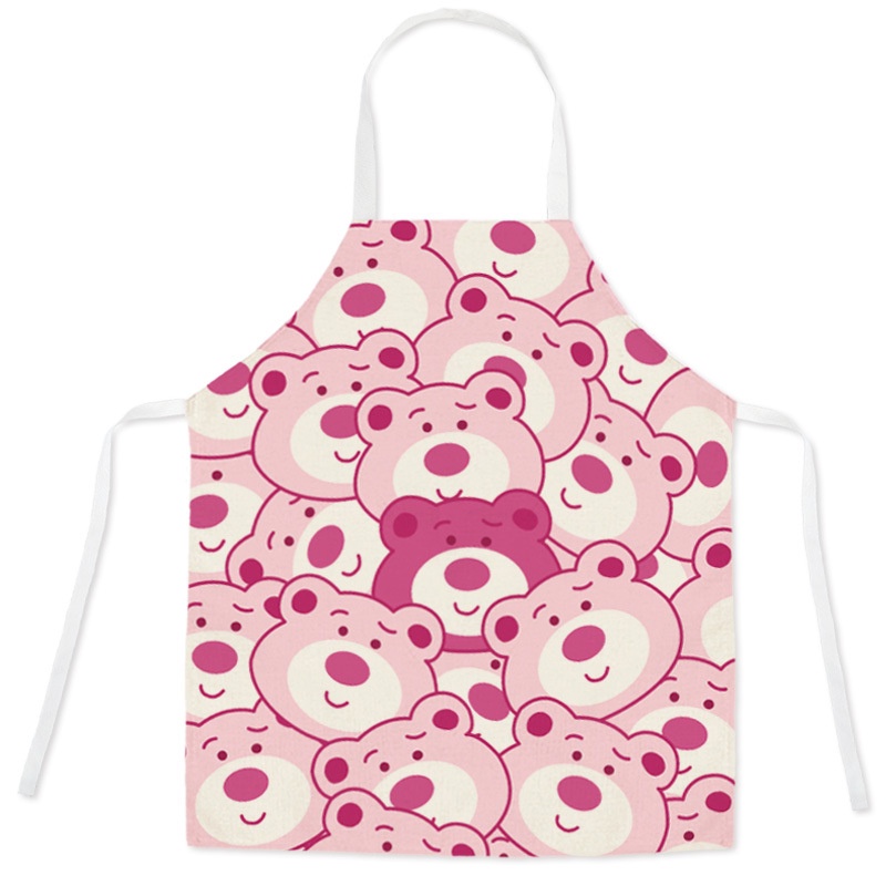 Tạp Dề Chống Thấm Nước In Họa Tiết Hoạt Hình Gấu Dâu Tây Dễ Thương Tiện Lợi Cho Gia Đình/ Làm Việc Nhà Hàng