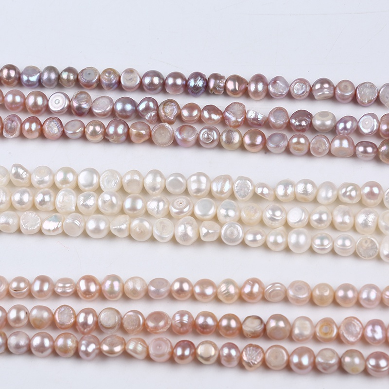 Giá Thật Ngọc Trai baroque Tự Nhiên Màu Trắng Hồng Tím Nước Ngọt 8-9mm Làm Trang Sức