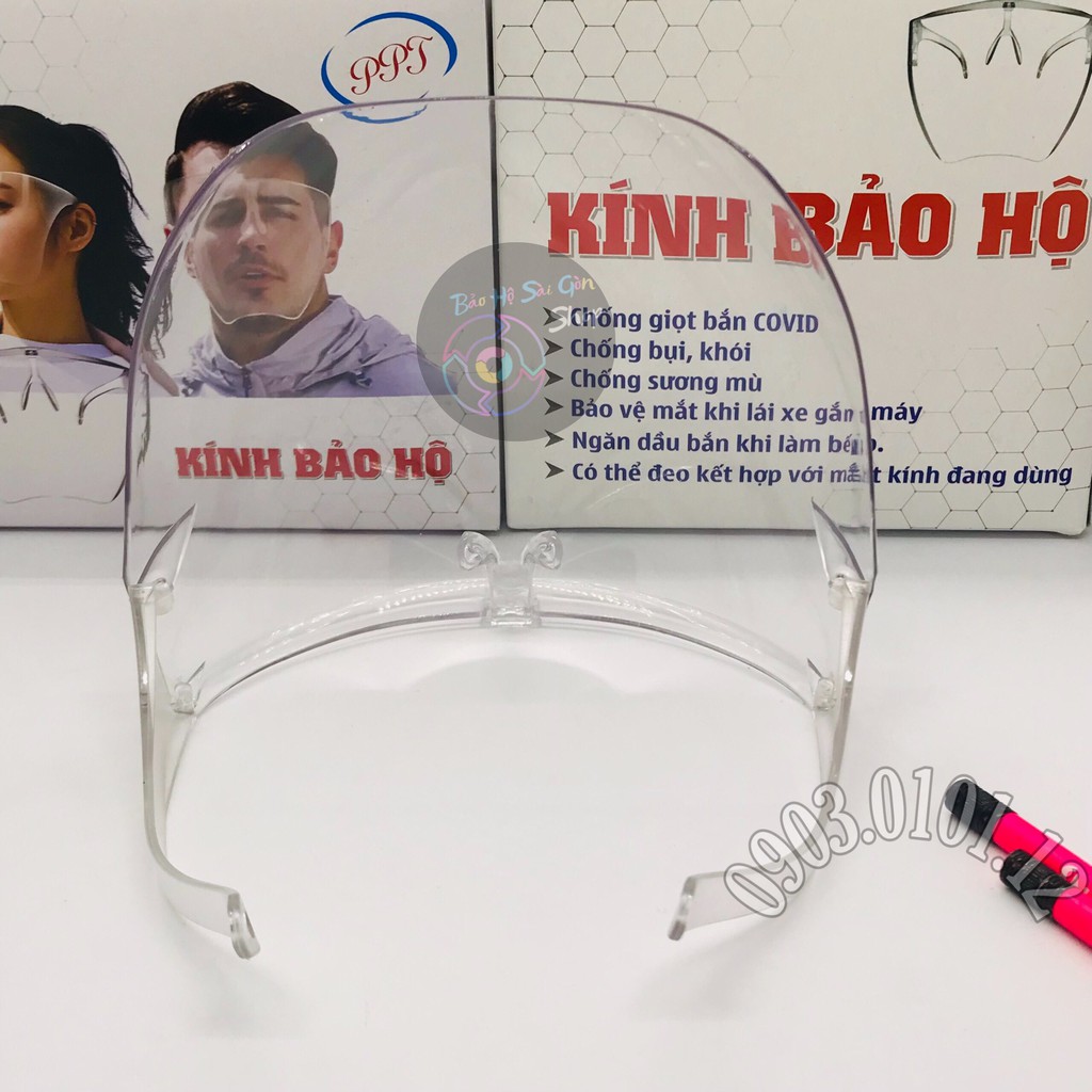 Kính bảo hộ chống giọt bắn chính hãng PPT, Tấm chắn face shield chống dịch