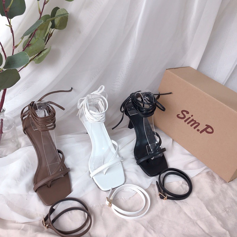 Giày sandal nữ SimP gót nhọn 6 phân quai mảnh mang được 3 kiểu - DAMI