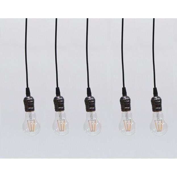 Bộ 5 dây đèn thả cổ điển Vintage bóng led Edison A60 6W