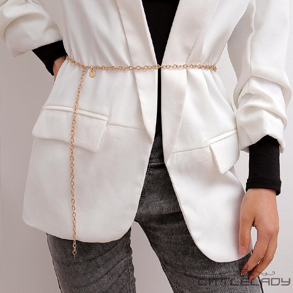 Thắt Lưng Dây Xích Kim Loại Thời Trang Cho Nữ
