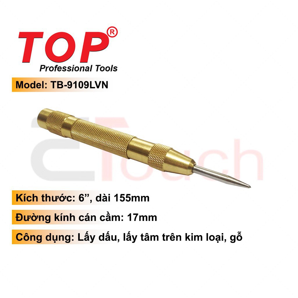 Đục Lấy Dấu Tự Động (Bung Tu) Đầu Hợp Kim 150mm Top - TB-9109LVN