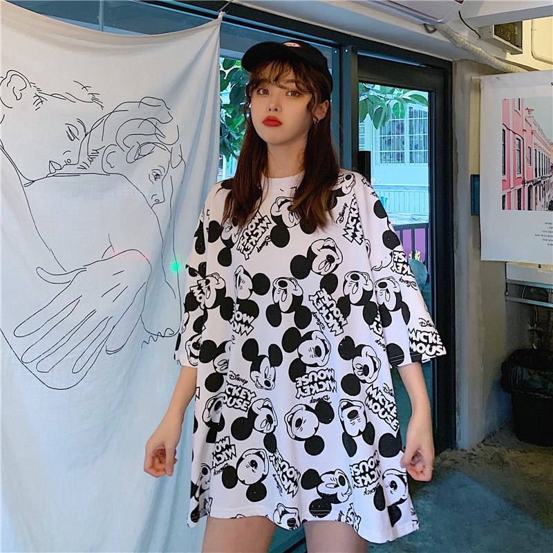 NRVP Áo thun form rộng nữ dáng rộng tay ngắn phong cách mùa hè