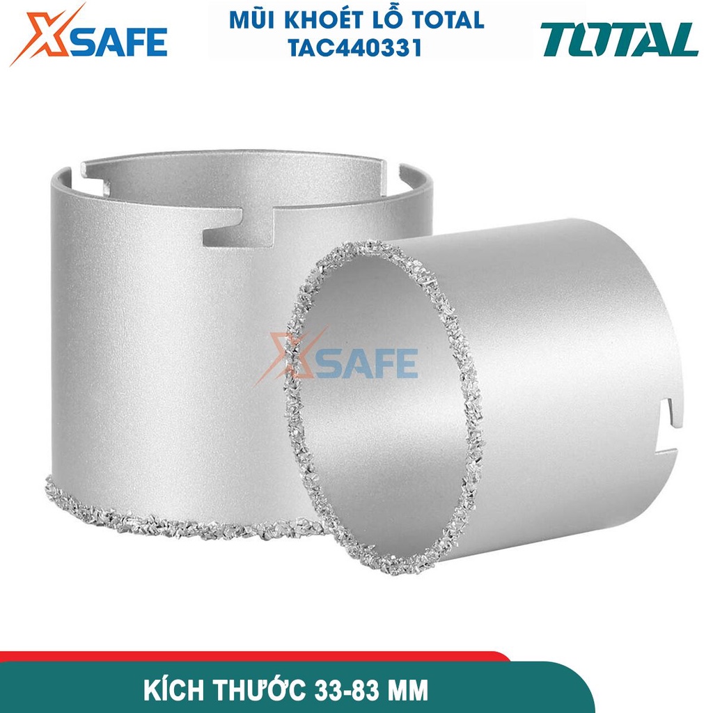 Mũi khoét gỗ tròn phi 33-83mm TOTAL chất liệu YG8C+A3, phù hợp với TAC4203 [CHÍNH HÃNG][XSAFE]