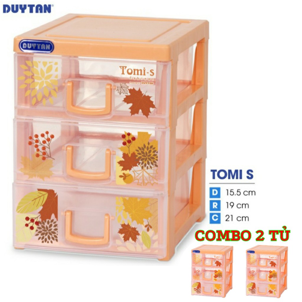 COMBO 2 Tủ nhựa Duy Tân Tomi S - 3 ngăn - Nhiều màu