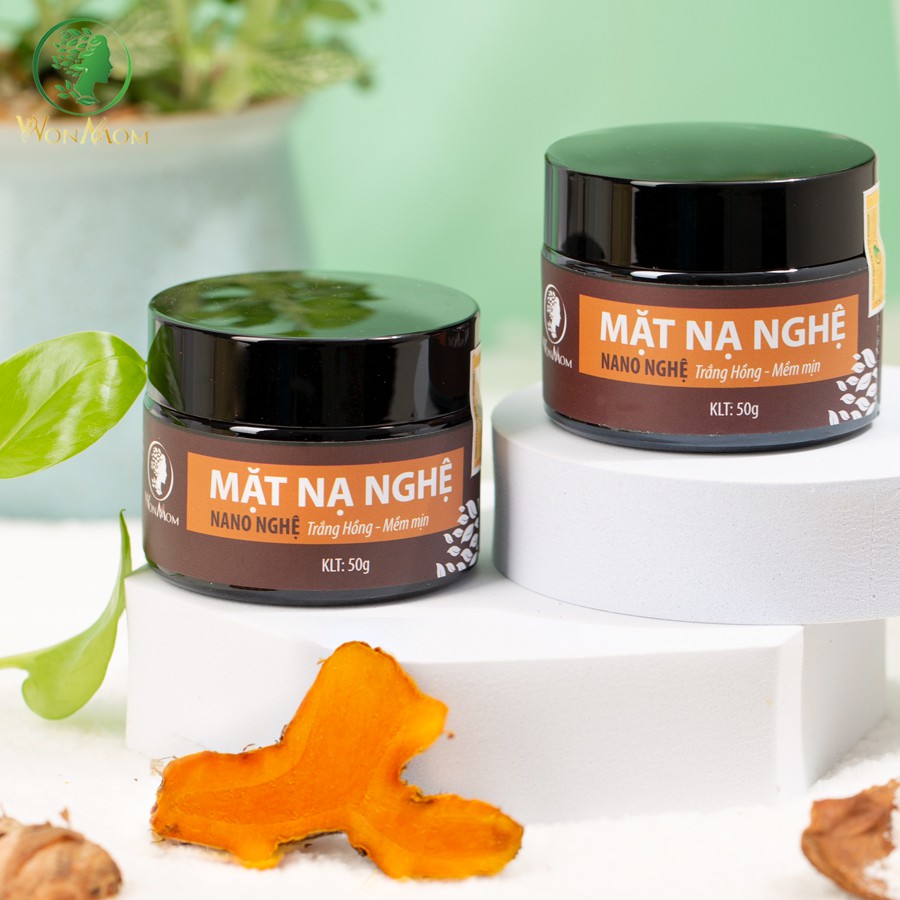 Mặt Nạ Nghệ Hữu Cơ Se Khít Chân Lông, Mờ Thâm, Liền Sẹo, Sáng Da Wonmom 50g