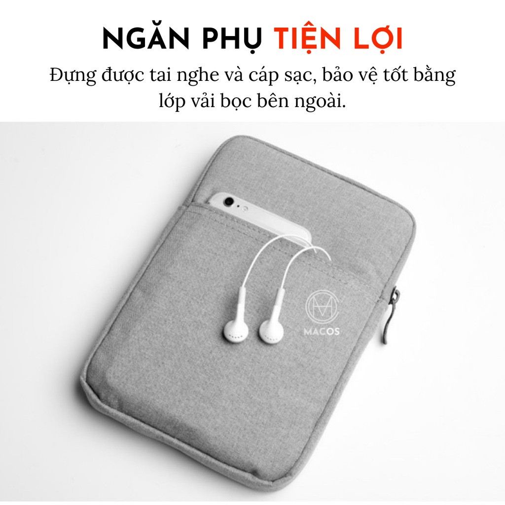 Túi iPad, kindle, túi chống sốc + chống nước iPad có ngăn phụ, lót lông (AT02)