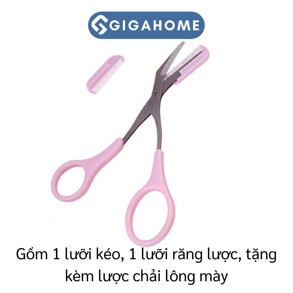 Kéo Cắt Tỉa Lông Mày, Lông Mi Kèm Lược GIGAHOME Chuyên Dụng 3093