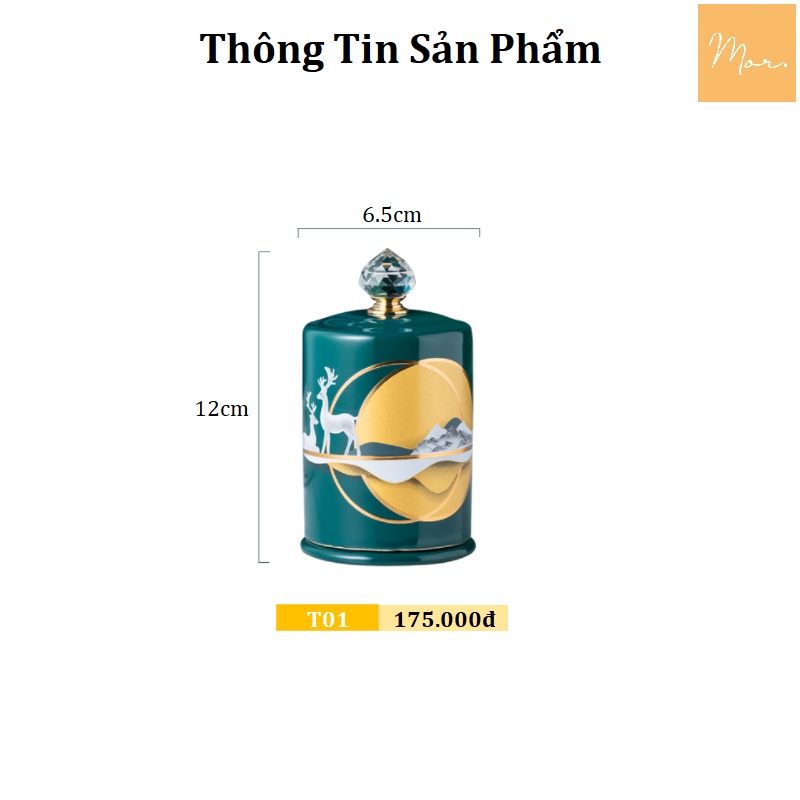 Lọ tăm sứ tráng men cao cấp - T01