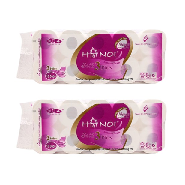 COMBO 2 BỊCH GIẤY VỆ SINH HÀ NỘI 3 LỚP SIÊU DAI 1.6KG.4v