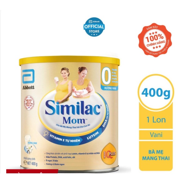 [HSD T2-2023] Sữa Bột Similac Mom IQ 400g Hương Vani