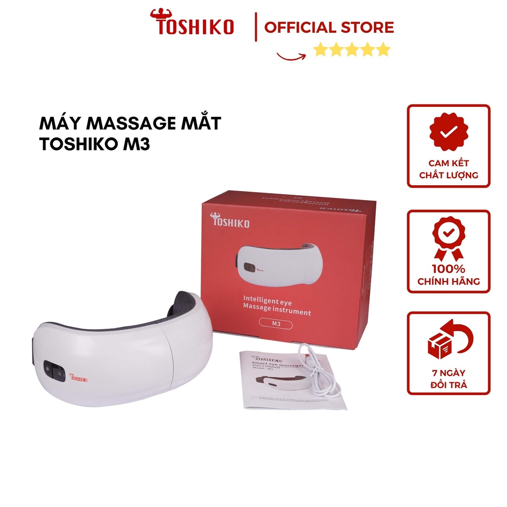 Máy massage mắt thông minh bluetooth TOSHIKO công nghệ nhiệt hồng ngoại giúp xoa dịu mỏi mắt hỗ trợ tan quầng thâm mắt