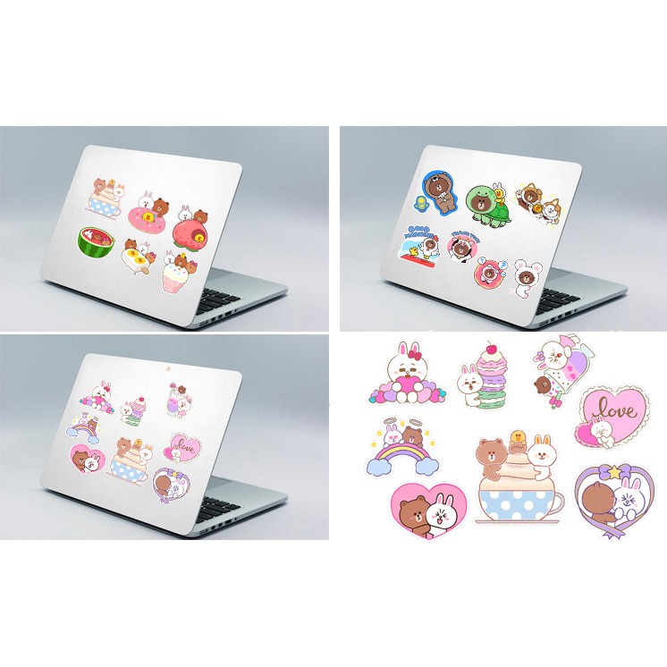 Sticker gấu brown A3 S30T5 chống thấm nước decal sticker dán laptop mũ bảo hiểm vali