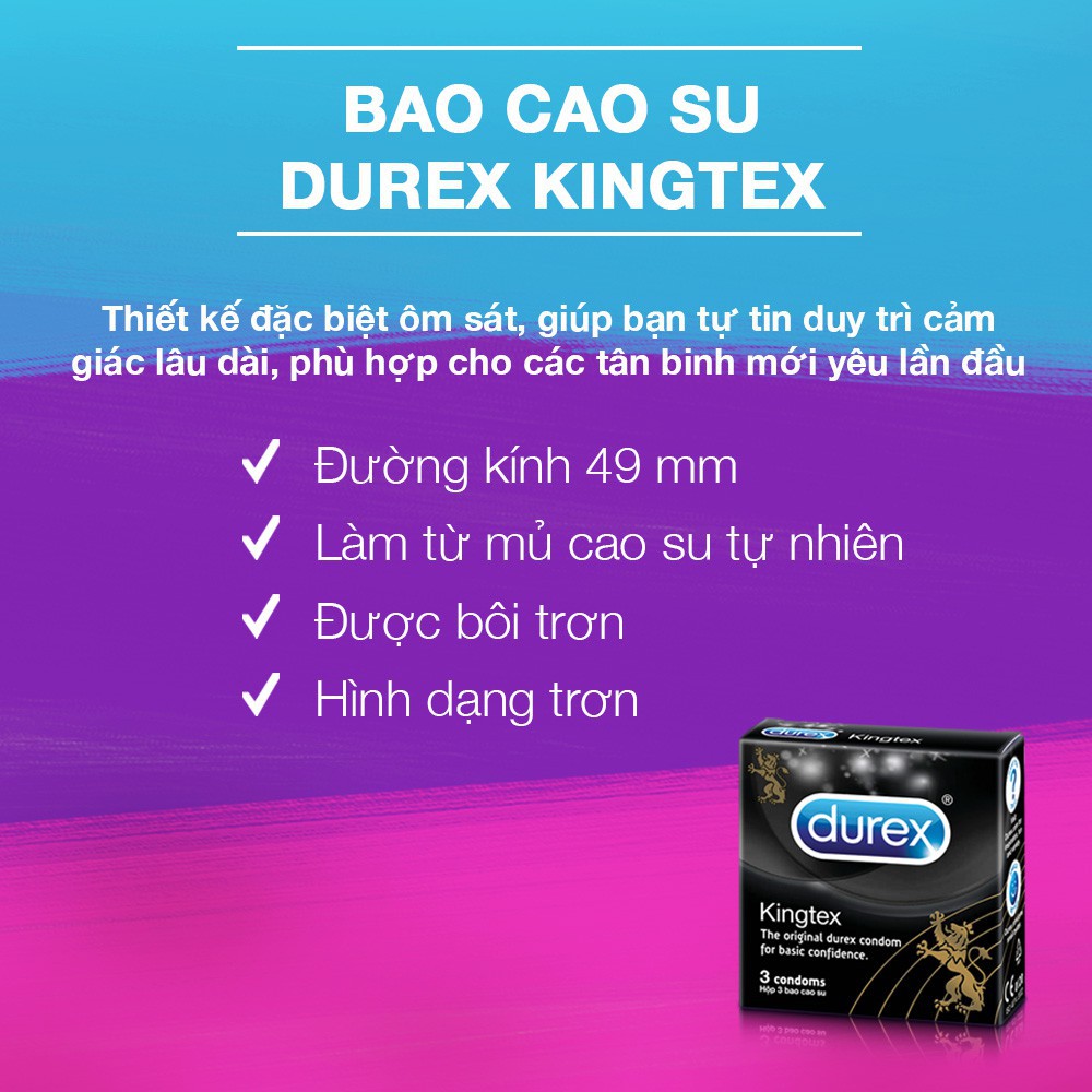 Bao cao su Durex ba con sói (3 bao/hộp) - Hàng nhập khẩu