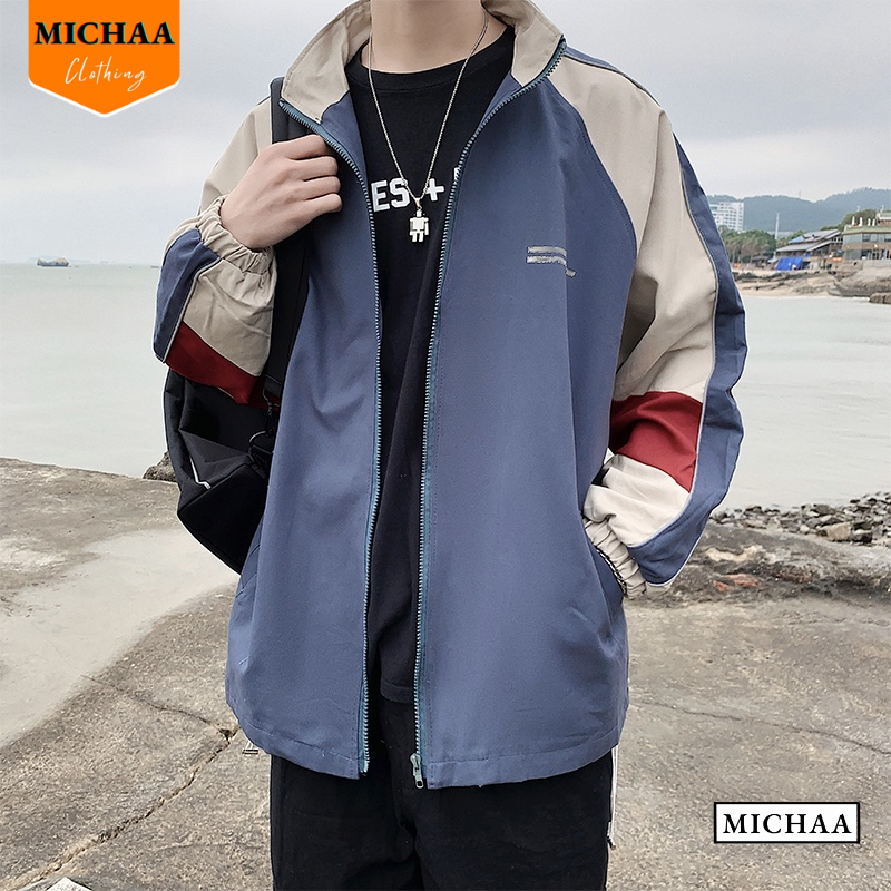 Áo Khoác Bomber Dù HEBFN Nam Nữ Form Rộng 2 Lớp, Áo Khoác Ulzzang Unisex Bóng Chày Phối Màu - MICHAA