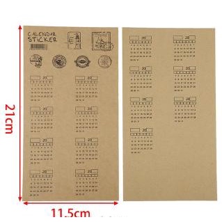 Decorme Note phân trang Clalender Sticker trang trí sổ, sổ còng, sổ planner, bullet journal