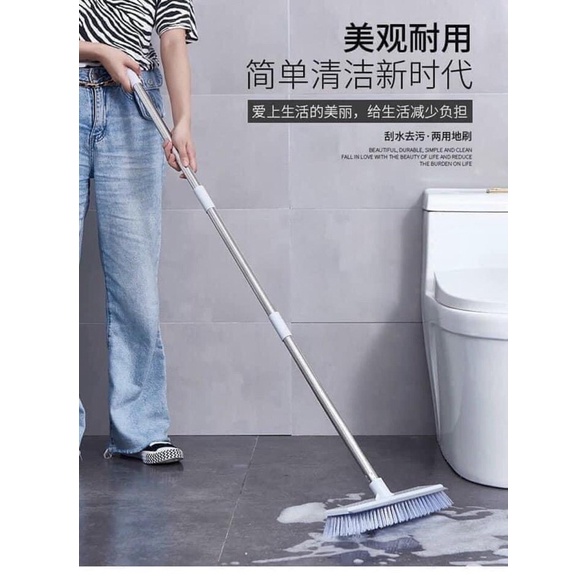 Cây Chà Sàn Nhà Tắm Đa Năng 2 Trong 1, Chổi Cọ Sàn Và Gạt Nước