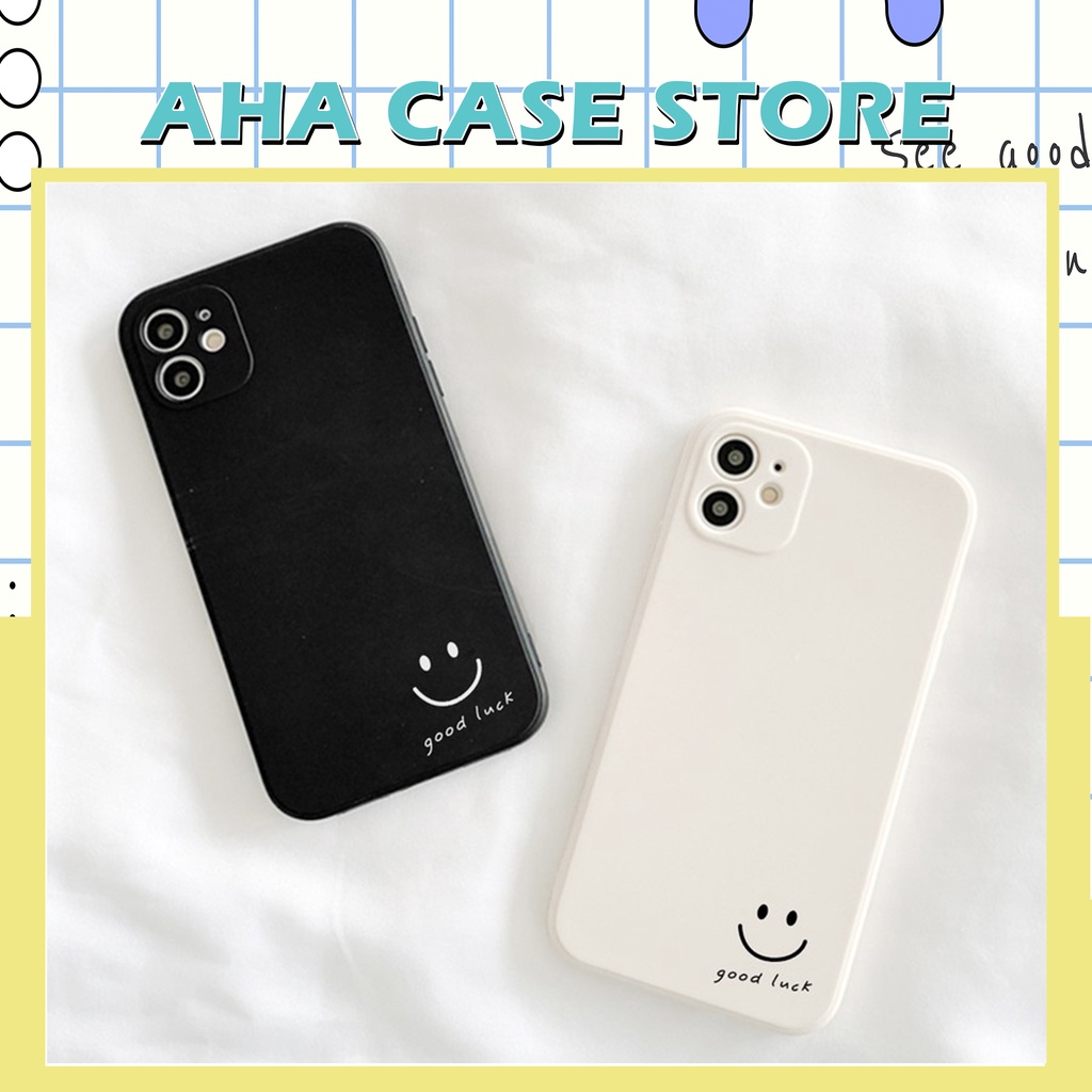 Ốp Iphone X-Smile trơn cạnh vuông đen - trắng - 6/6plus/6s/6splus/7/7plus/8/8plus/x/xr/xs/11/12/13/pro/max/plus/promax