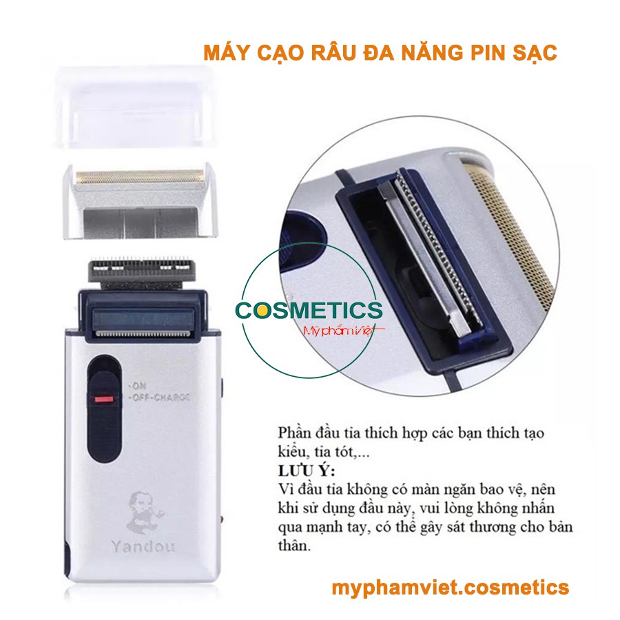 Máy cạo râu cạo lông vùng kín tiện lợi có pin sạc Yandou