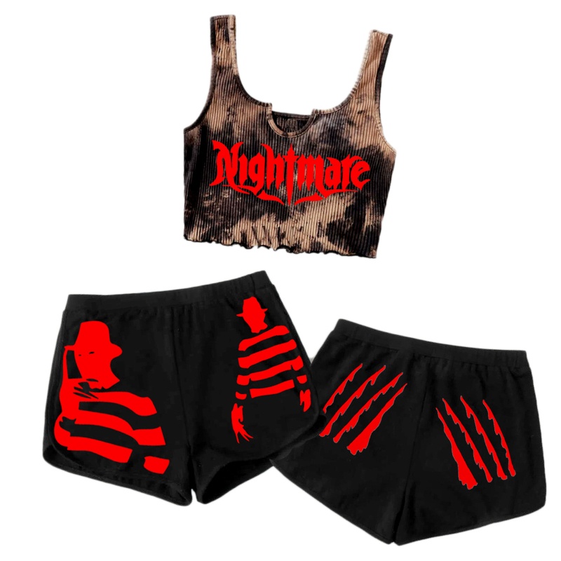 Bộ Đồ Bơi Bikini Hai Mảnh In Họa Tiết Đầu Lâu Cắt Cao Quyến Rũ Dành Cho Nữ