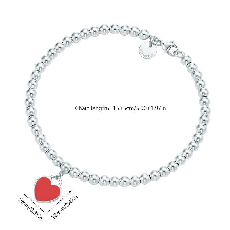 Vòng Tay Chuỗi Hạt Hình Trái Tim Có Thể Điều Chỉnh Thời Trang Cho Nữ