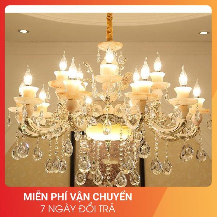 Đèn chùm - đèn trang trí DEMAXIA kiểu dáng sang trọng kèm bóng led nến chuyên dụng (có ảnh chụp thât 100%)