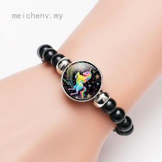 Vòng Tay Chuỗi Hạt Ngọc Trai Mặt Kỳ Lân Hoạt Hình Cho Bé