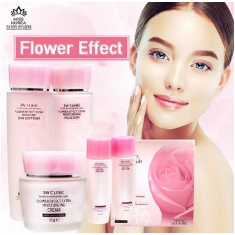 3w clinic flower effect extra moistrurizing skin care set Set Dưỡng Da et dưỡng trắng da 3W Clinic Collagen White Skin Care Set Chính