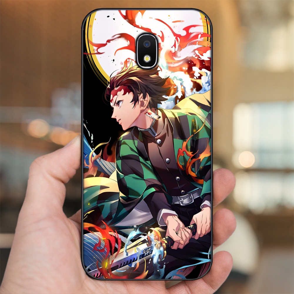 Ốp lưng Samsung J3 Pro, J5 2017, J5 Pro, J7 Pro viền đen in hình Tanjiro Kimetsu No Yaiba