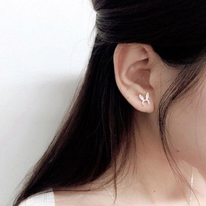 Khuyên tai tai thỏ triệu lệ dĩnh bạc phong cách cổ trang Trung quốc thiết kế sáng tạo đẹp thời trang không han gỉ