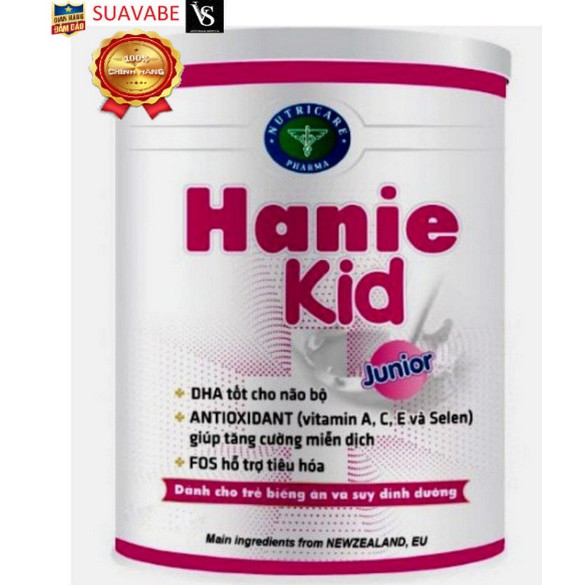 Sữa Hanie Kid dành cho trẻ biếng ăn - 900g