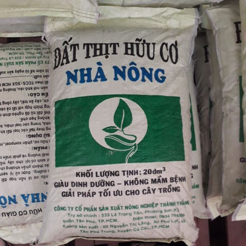 ĐẤT SẠCH TRỒNG RAU - HOA KIỂNG bao 20dm3- có thành phần đất thịt