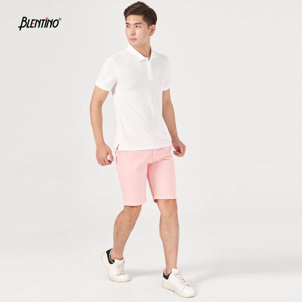 Áo thun nam polo có cổ tay ngắn Blentino PL 16820 mềm mịn form SlimFit