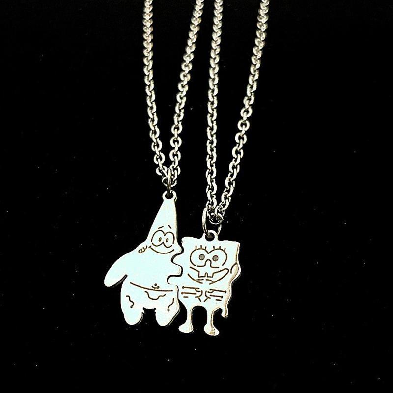 ✨✨Vòng cổ mặt hình SpongeBob phong cách hip hop đơn giản sáng tạo dành cho cặp đôi bạn thân