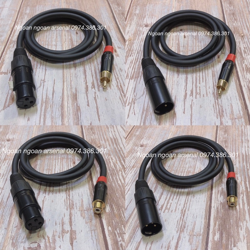 Dây tín hiệu chuyển đổi canon XLR  cái ra 1 Av hoa sen rca cái hoặc 1 Av đực hàng chất lượng. Báo giá 1 dây