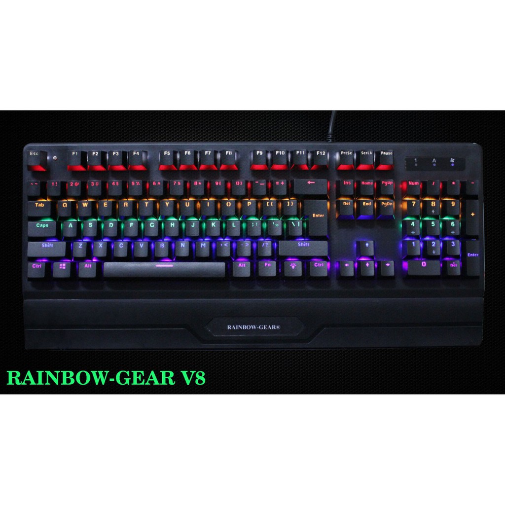 Keyboard RAINBOW-GEAR V8 (Phím cơ – 10 chế độ LED)